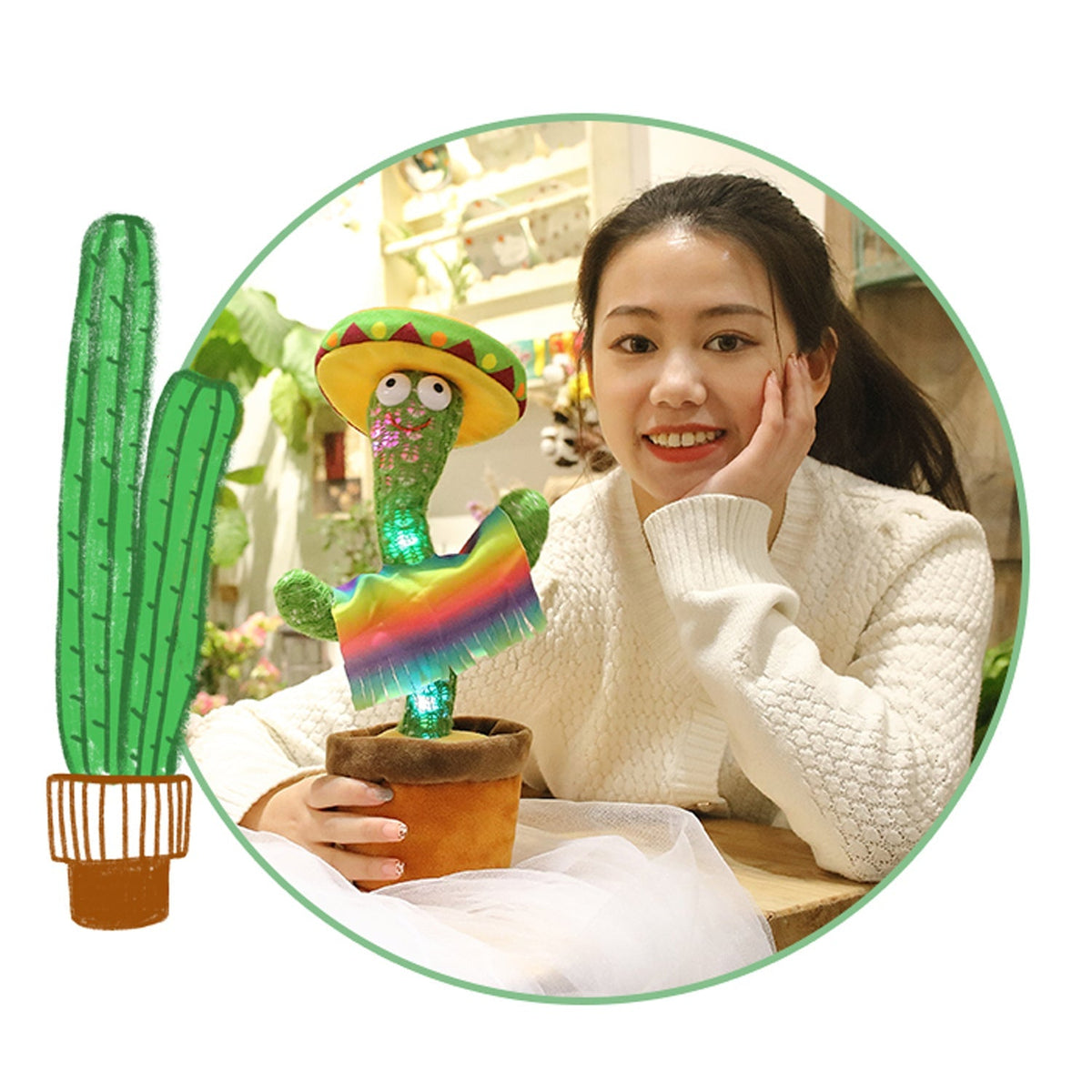 Talking & Dancing Cactus Toy – Interactive Singing, Talking & Voice Repeat Toy