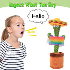 Talking & Dancing Cactus Toy – Interactive Singing, Talking & Voice Repeat Toy