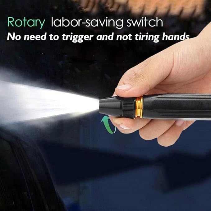 High Pressure Water Spray Nozzle – 3-in-1 Metal Garden Hose Nozzle for Cleaning & Watering