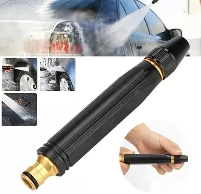 High Pressure Water Spray Nozzle – 3-in-1 Metal Garden Hose Nozzle for Cleaning & Watering
