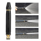 High Pressure Water Spray Nozzle – 3-in-1 Metal Garden Hose Nozzle for Cleaning & Watering