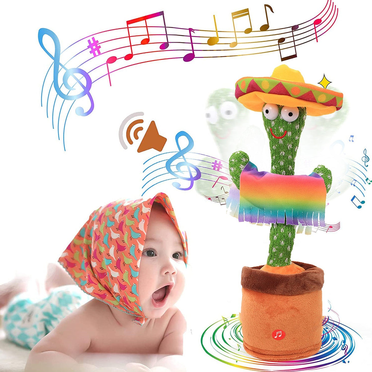 Talking & Dancing Cactus Toy – Interactive Singing, Talking & Voice Repeat Toy