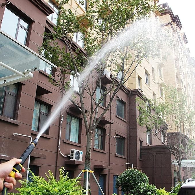 High Pressure Water Spray Nozzle – 3-in-1 Metal Garden Hose Nozzle for Cleaning & Watering