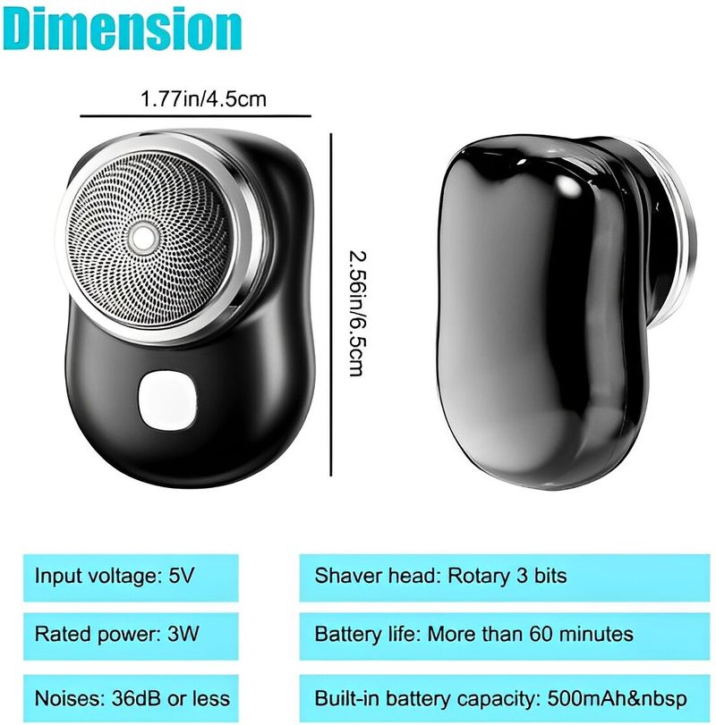 Mini Portable Electric Shaver – Rechargeable Pocket Razor for Men | Wet & Dry