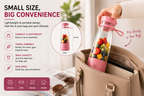 Valoriq portable mini juicer with compact lightweight design for home office gym and travel