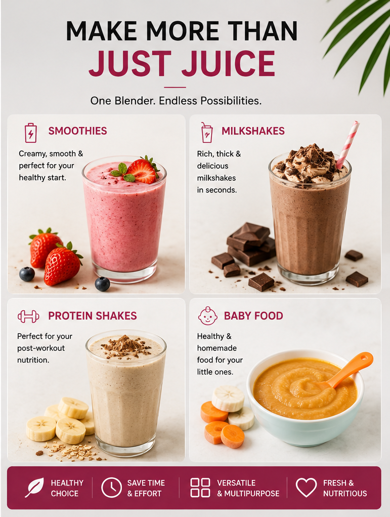 Valoriq portable mini juicer for smoothies milkshakes protein shakes and baby food