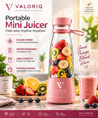 Valoriq portable mini juicer bottle with mixed fruit